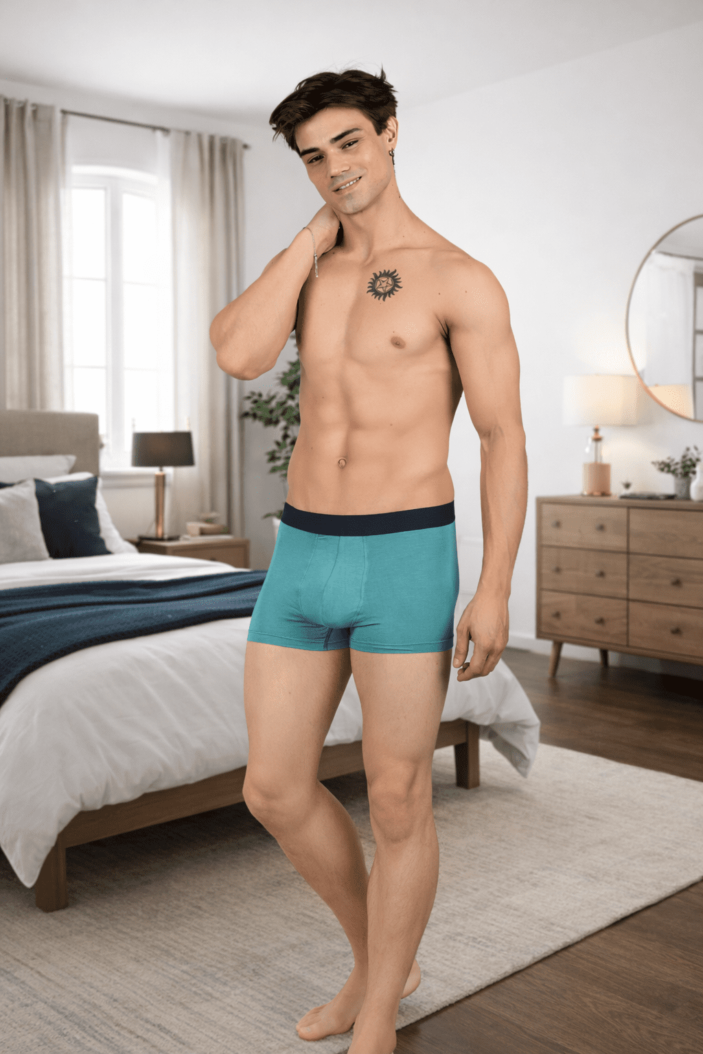 Relaxed man in a stylish bedroom